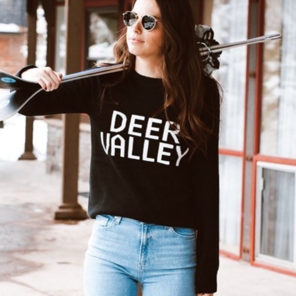 ellsworth + ivey Sweaters - Ellsworth + Ivey 'Deer Valley' Black Sweater